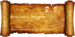 Rosivall Vilmos névjegykártya